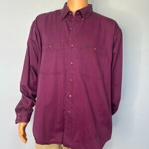 Colours by Alexander Julian Purple Button Down Shirt XL Twill Cotton Vintage
